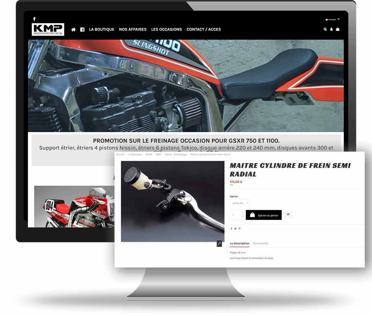 Site KMP, motos, réalisation Art-In